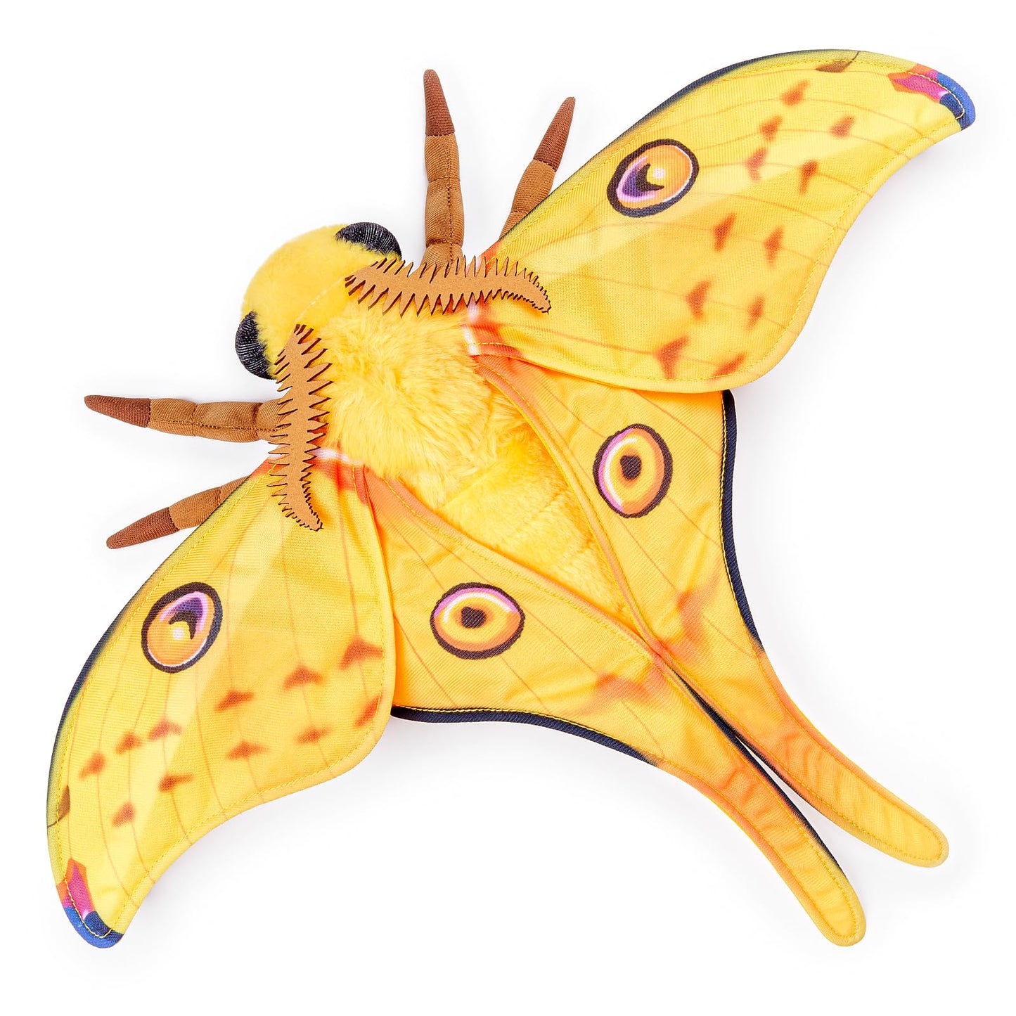 Simulation Luna Moth Stuffed Animal - Yellow 9.8 Inch,Long-Tailed Silk Moth Plush Toy, Soft Moth Stuffed Toy for Kids, Baby Gifts,Home Decor, Cuddle Toy