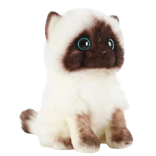 Lifelike Siamese Cat Stuffed Animal-White 7.87", Stuffed Cat Plush Toy,Little Cat Plush, Cat Stuffed Animals for Girls,Gifts for Kids, Home Decor
