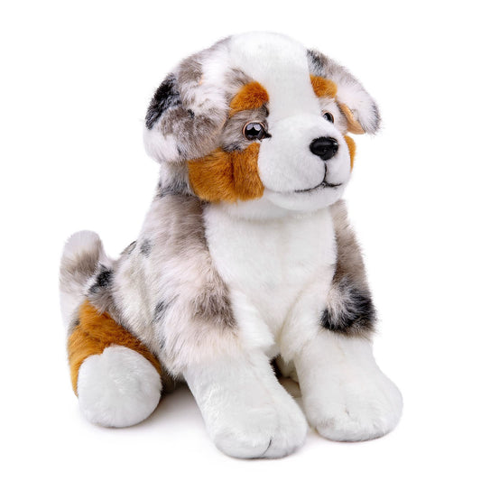 Australian Shepherd Dog Plush-14inch Realistic Dog,Stuffed Animal for Girls,Home Decor, Hugging Toy