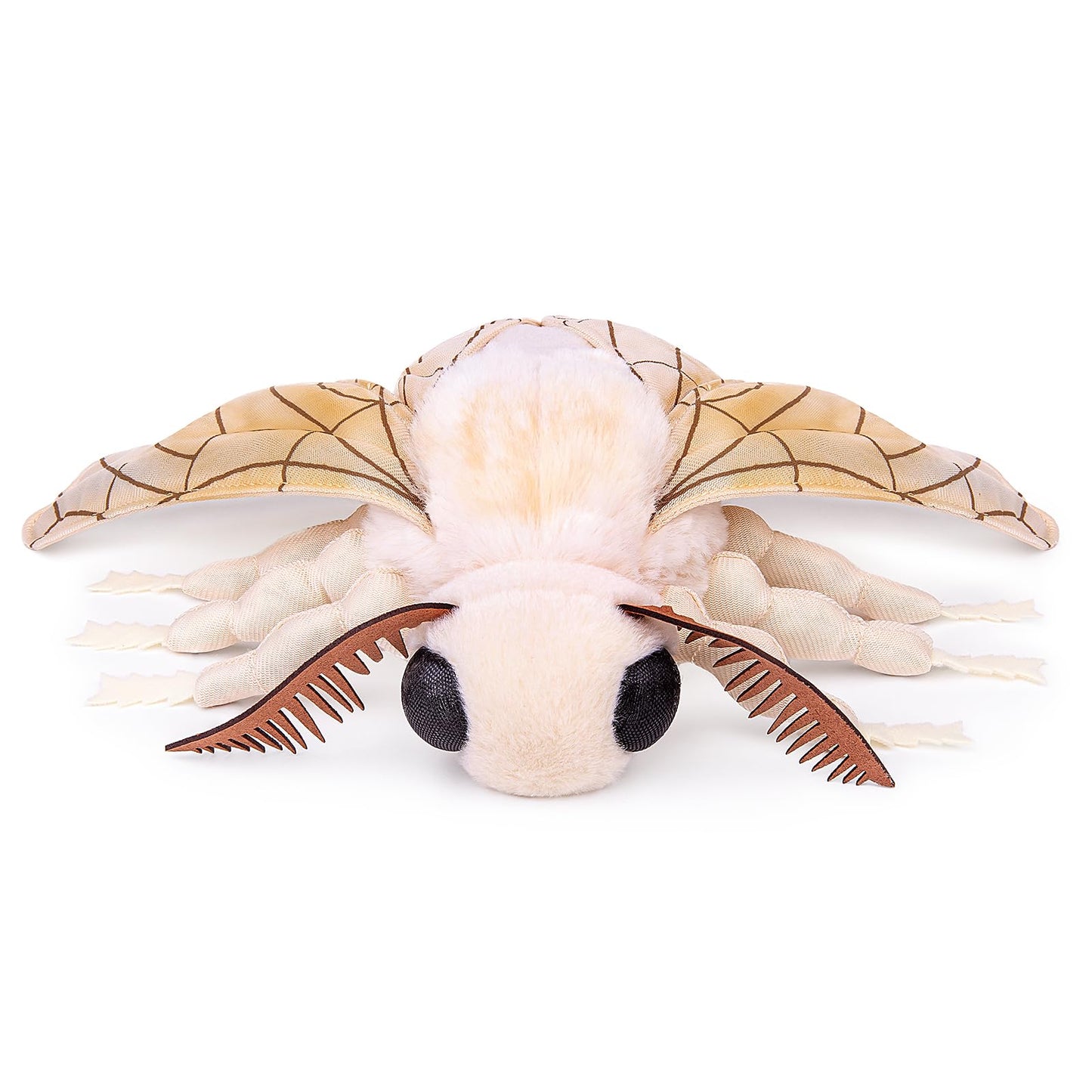 Simulation Silk Moth Stuffed Animal-White-15in, Soft Moth Plush Toy Gifts for Kids, Baby,Home Decor,Hugging Toy