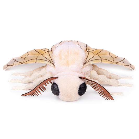 Simulation Silk Moth Stuffed Animal-White-15in, Soft Moth Plush Toy Gifts for Kids, Baby,Home Decor,Hugging Toy