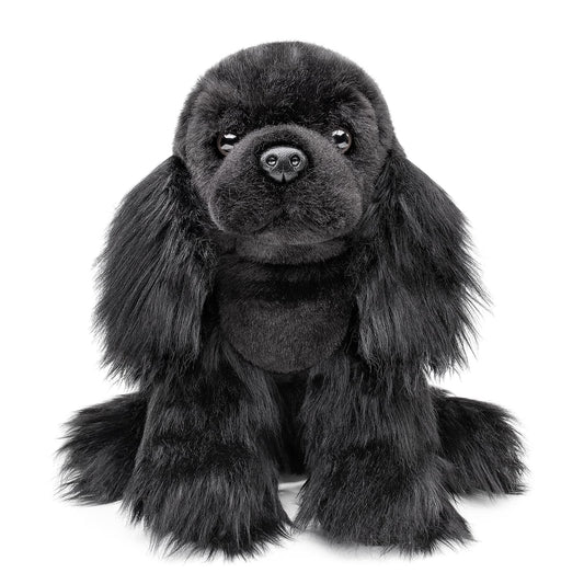 Realistic Cocker Spaniel Stuffed Animal-Black 10", Cocker Spaniel Gifts,Girl Toys,Gifts for Kids,Home Decor,Hugging Toy