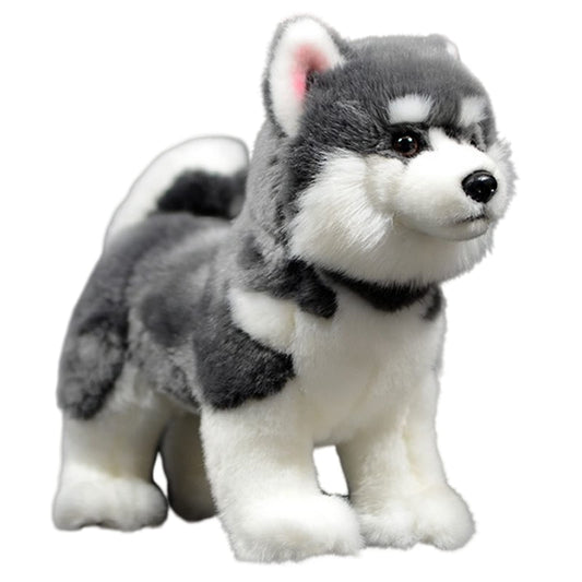 Lifelike Husky Stuffed Animal-Gray 11",Alaskan Malamute Plush Toy,Realistic Dog Stuffed AnimalToy,Girl Toys,Gifts for Kids,Home Decor,Hugging Toy