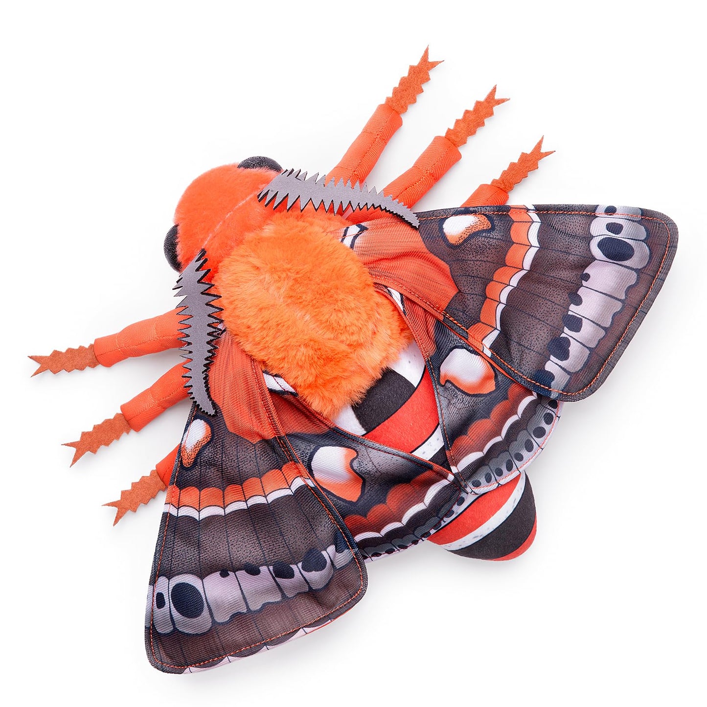 Simulation Cecropia Moth Stuffed Animal - Orange 15 Inch,Soft Moth Plush Toy for Kids, Baby Gifts,Home Decor, Cuddle Toy