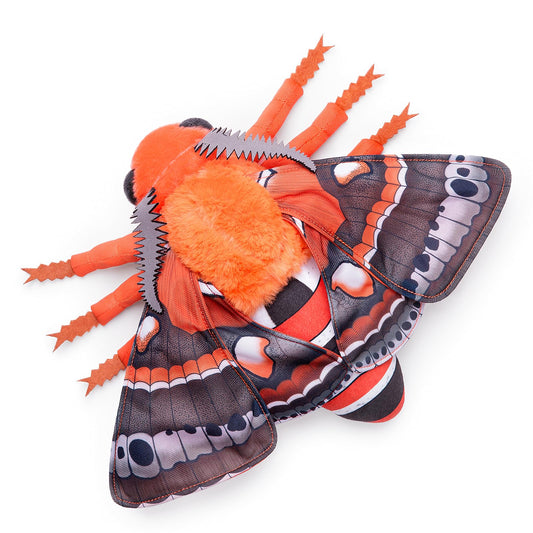 Simulation Cecropia Moth Stuffed Animal - Orange 15 Inch,Soft Moth Plush Toy for Kids, Baby Gifts,Home Decor, Cuddle Toy