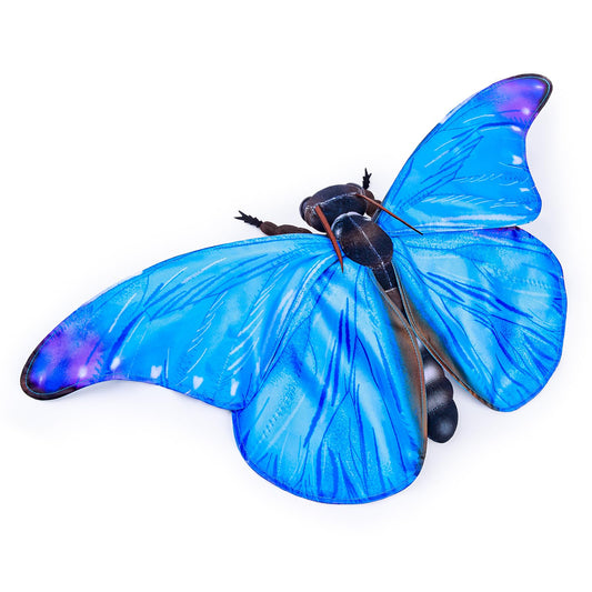 Realistic Blue Morpho Butterfly Stuffed Animal-Blue 10 Inch,Beautiful Moth Plush Toy