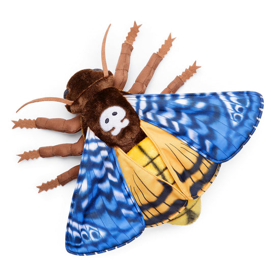 Simulation Deaths Head Hawk Moth Stuffed Animal-Blue 9.8",Lifelike Death's-Head Hawkmoth Plush Toy, Moth Toy,Gifts for Kids,Home Decor