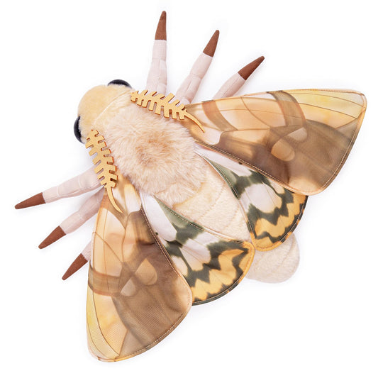 Simulation Dead Leaf Moth Plush Animal - Yellow 9.8 Inch,Dead Leaf Moth Plush Toy, Soft Moth Stuffed Toy for Kids,Home Decor, Cuddle Toy