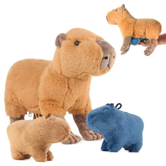 Capybara Plush,Soft Stuffed Capybara Mommy & Babies Set,Children's Day Gifts for Kids,Toddler Baby Gift,Graduation Gift for Kids,Home Decor