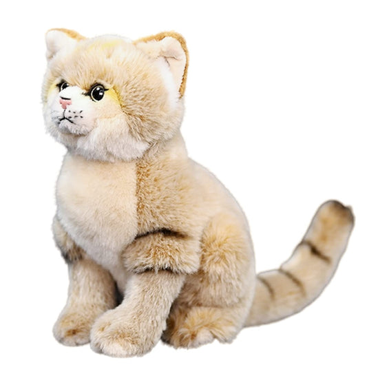 Realistic Sand Cat Plush-10,Cat Stuffed Animal for Girls, Soft Dune Cat Stuffed Animal Doll,Girl Toys,Model Gifts for Kids, Baby Gift,Home Decor,Hugging Toy