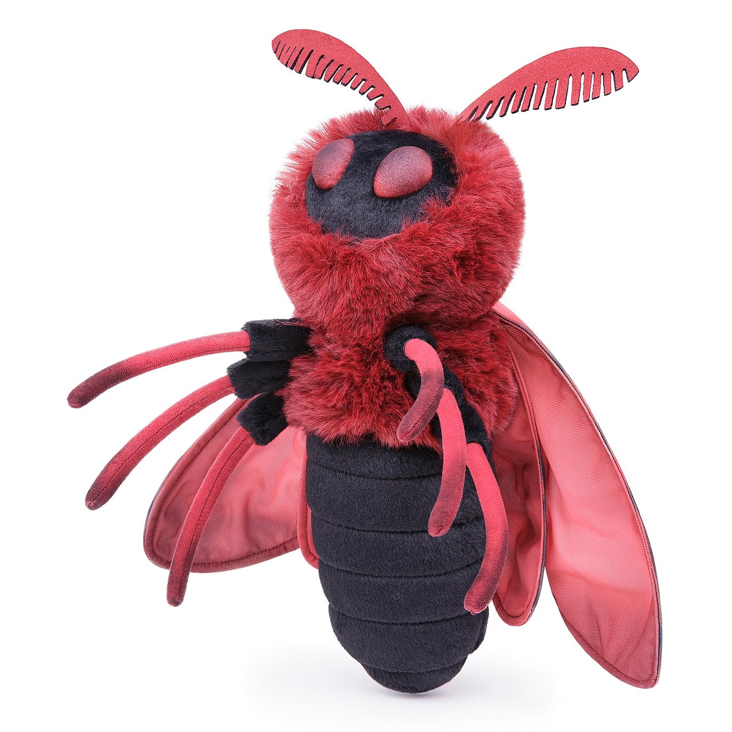 Silk Moth Stuffed Animal-Red 11.8",Moth Baby Plush Toy, Soft Toy,Girl Toys,Gifts for Kids,Home Decor,Hugging Toy