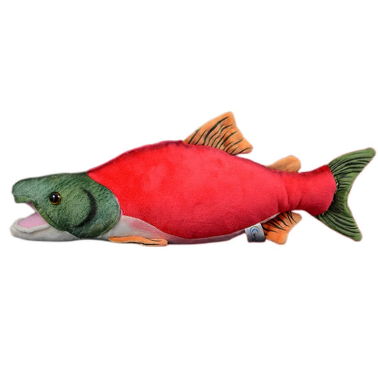 Simulation Sockeye Salmon Plush-Red 15",Soft Fish Stuffed Animal,Cuddly Toys,Children's Day Gifts for Kids,Girls Stuff