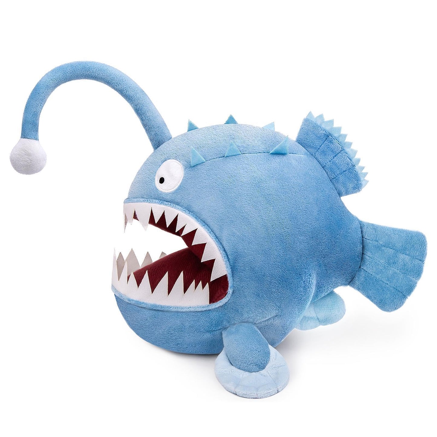 Lifelike Anglerfish Luminous Plush 9.8" Fish Stuffed Animal,Glow in The Dark,Soft Monkfish Plush,Gifts for Kids, Fish Decor