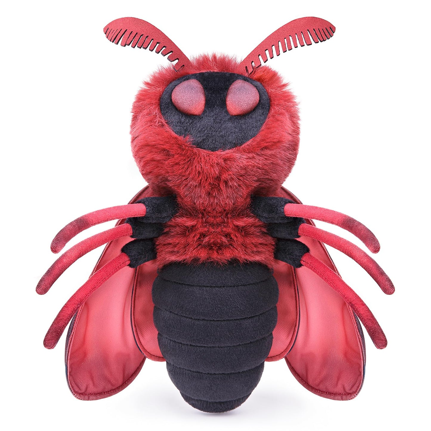 Silk Moth Stuffed Animal-Red 11.8",Moth Baby Plush Toy, Soft Toy,Girl Toys,Gifts for Kids,Home Decor,Hugging Toy