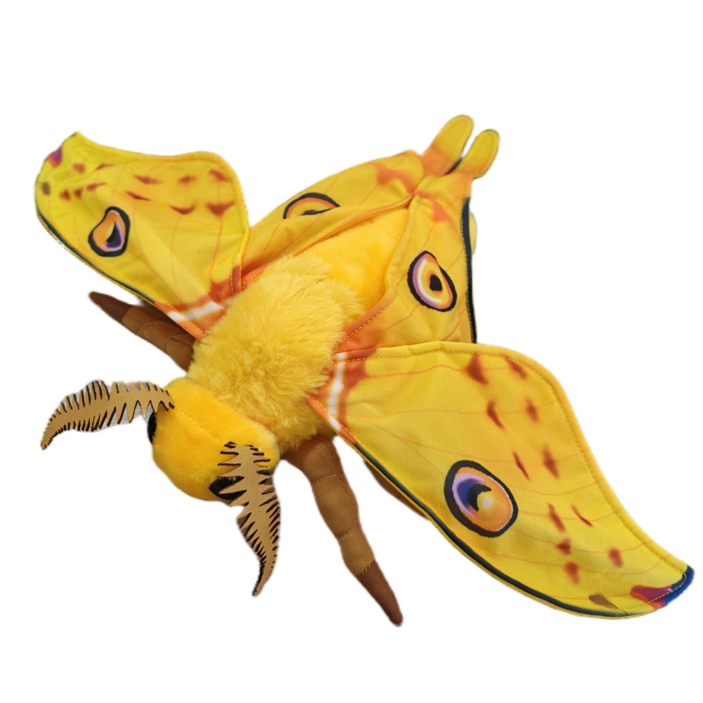 Simulation Luna Moth Stuffed Animal - Yellow 9.8 Inch,Long-Tailed Silk Moth Plush Toy, Soft Moth Stuffed Toy for Kids, Baby Gifts,Home Decor, Cuddle Toy