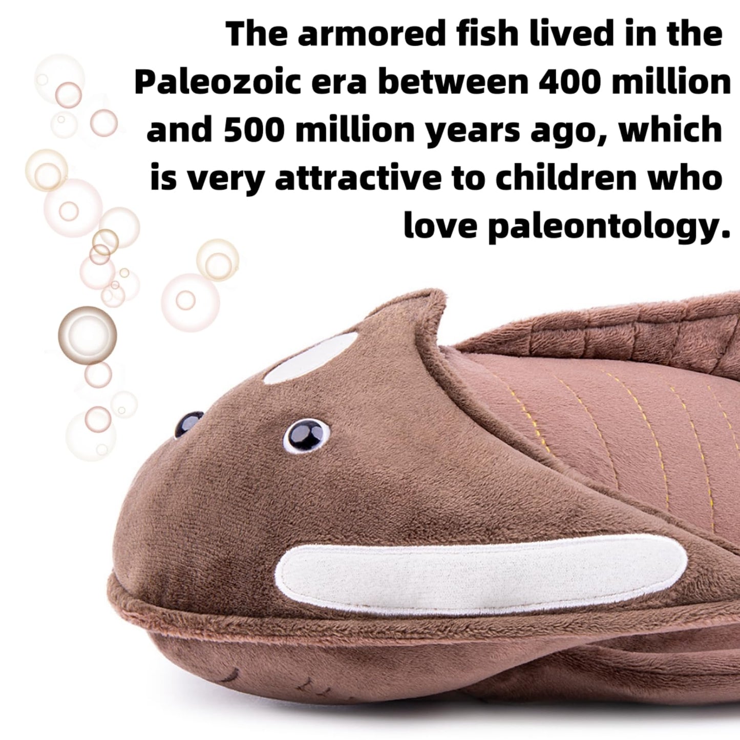 Simulated Ostracoderms Plush Animal, Lifelike 17.7" Ancient Creature Plush Toy, Soft Armored Fish Plush Toy,Girl's Toy, Children's Gifts