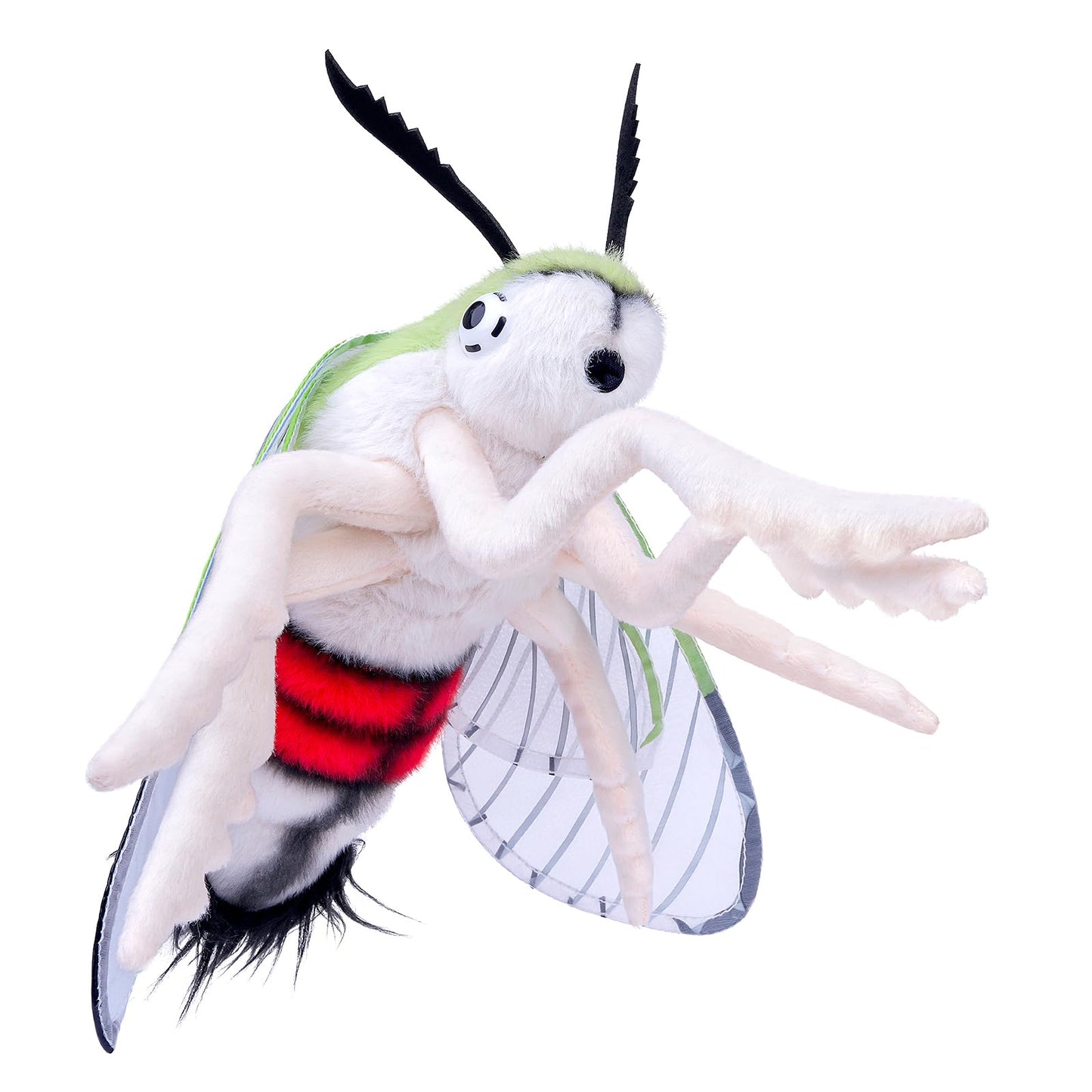 Realistic Cephonodes Hylas Plush Animal - Yellow 9.8 Inch,Pellucid Hawkmoth Plush Toy, Soft Moth Stuffed Toy for Kids, Home Decor, Cuddle Toy