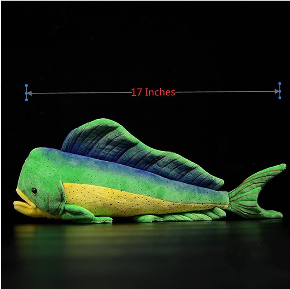 Simulation Mahi Mahi Toy,Ghost Saury Fish,Stuffed Fish Animal,Gifts for Kids,Sea Creatures Model Dolls Plushie-17 Long