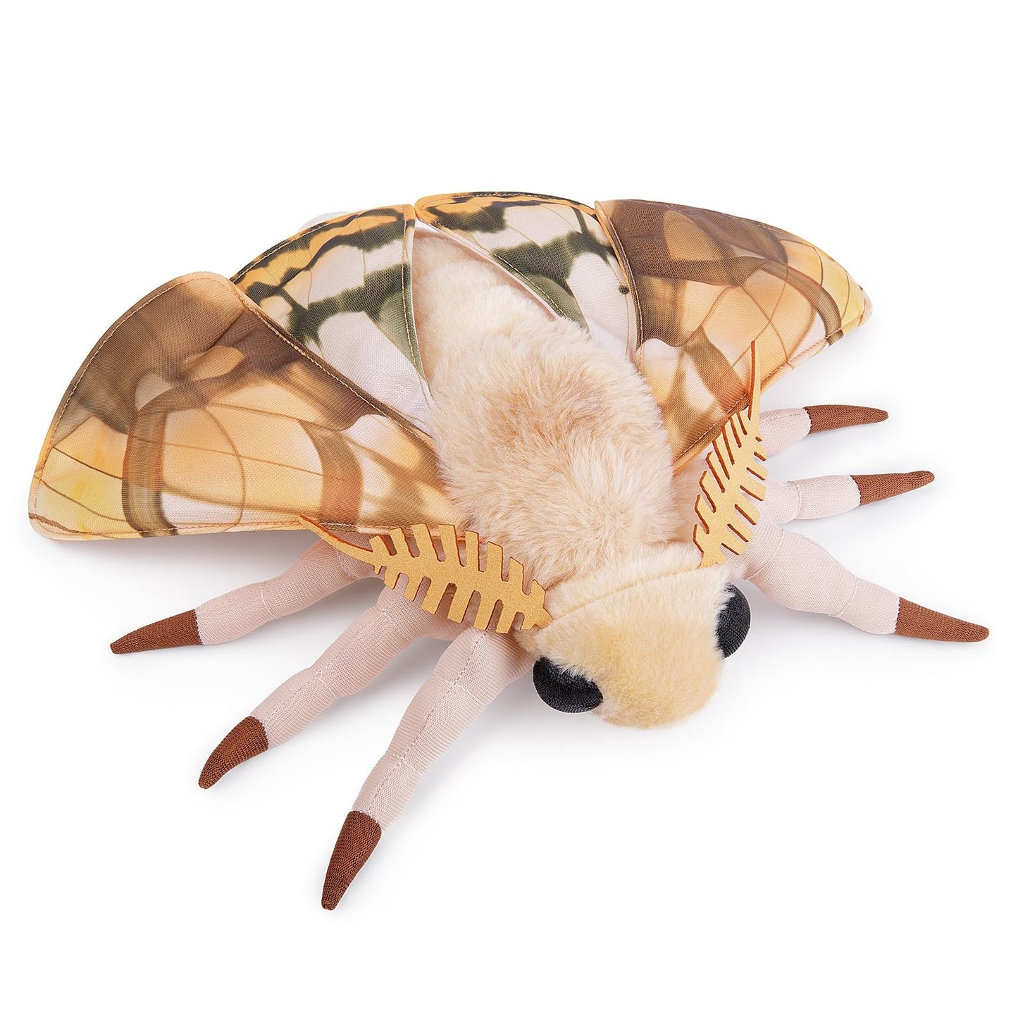 Simulation Dead Leaf Moth Plush Animal - Yellow 9.8 Inch,Dead Leaf Moth Plush Toy, Soft Moth Stuffed Toy for Kids,Home Decor, Cuddle Toy