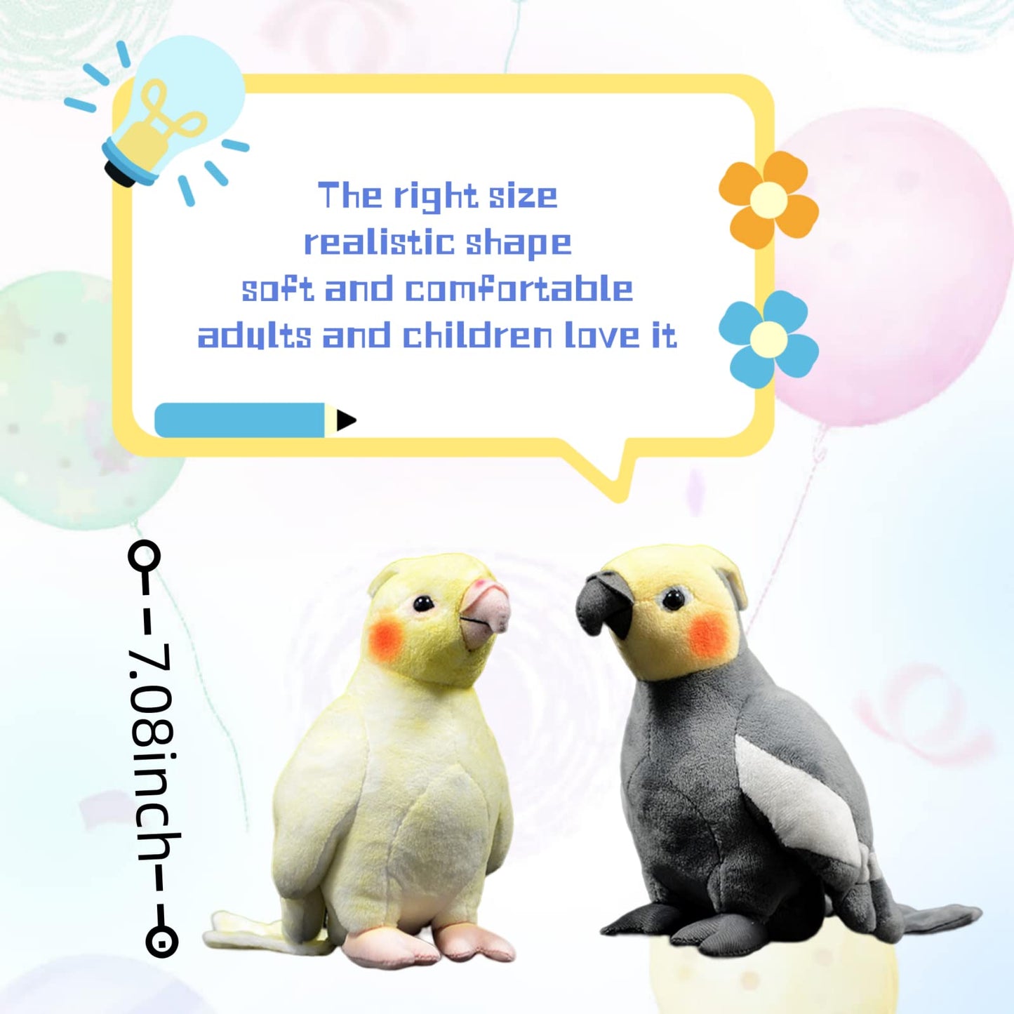 Realistic Parrot Stuffed Animal-2pcs,Stuffed Parrot for Shoulder, Girl Toys,Gifts for Kids,Home Decor