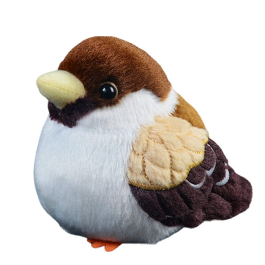 Realistic Sparrow Stuffed Animal 9.84",Bird Plush Toy, Delicate,Girl Toys, Home Decor