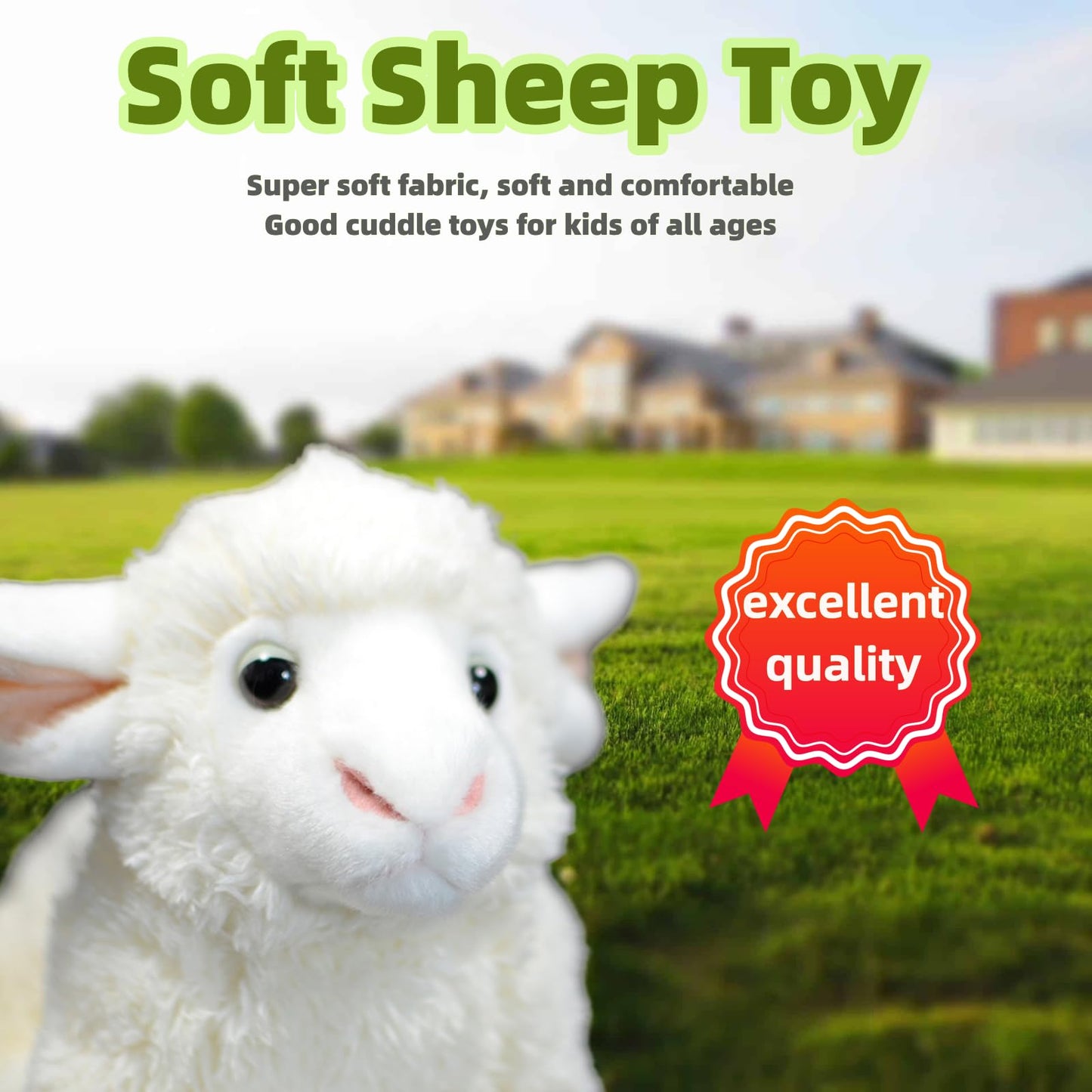 Realistic Lamb Stuffed Animal-White 10.24",Lamb Plush Toy, Sheep Stuffed Animal,Soft Girl Toys,Gifts for Kids, Home Decor,Hugging Toy