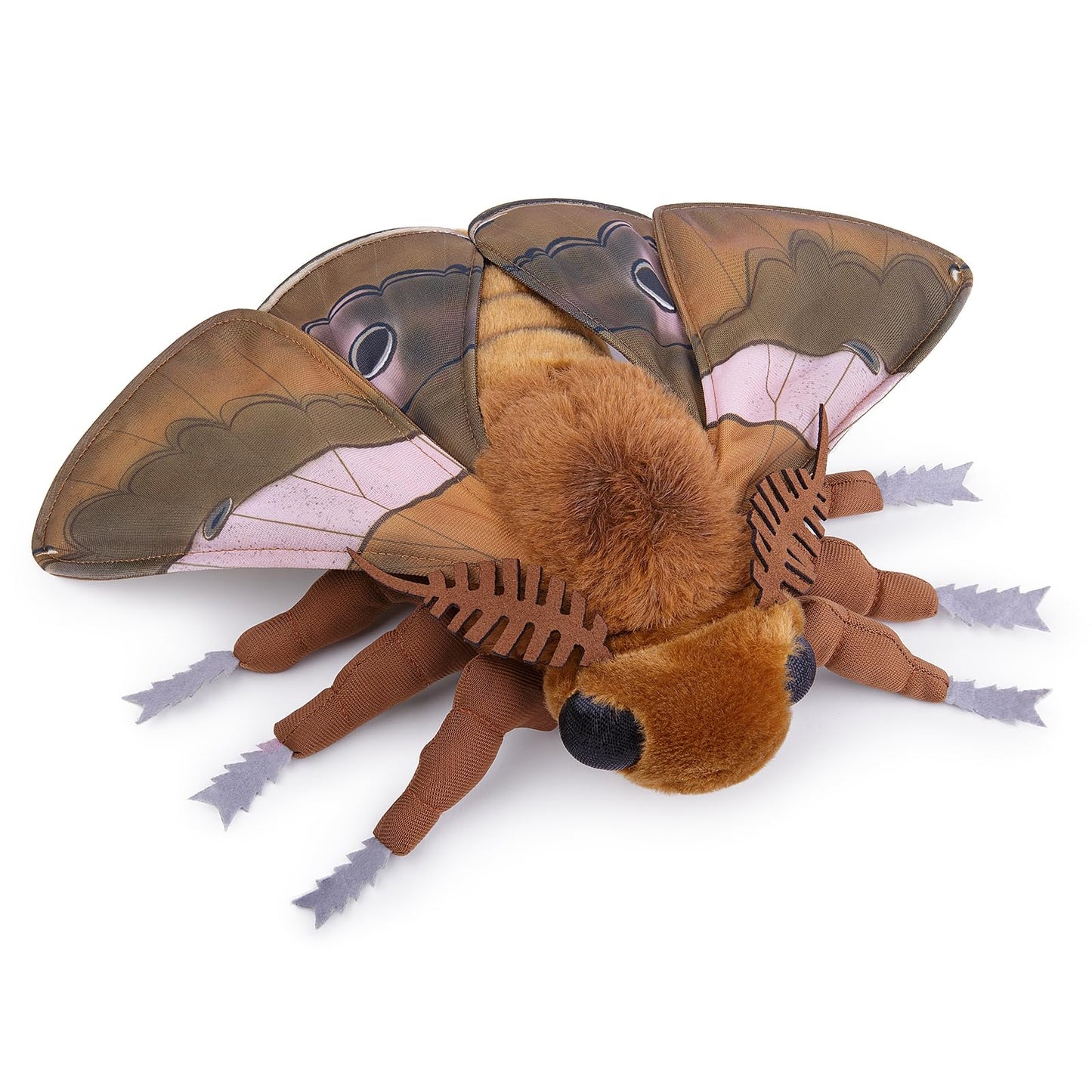 Simulation Ginkgo Moth Plush Animal - Brown 15 Inch,Ginkgo Moth Plush Toy, Soft Moth Stuffed Toy for Kids,Home Decor, Cuddle Toy