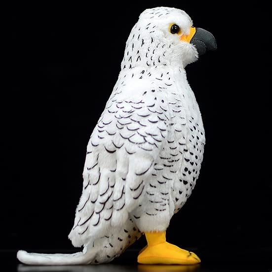 Lifelike Gyrfalcon Stuffed Animal-White 9.8" White Gyrfalcon Stuffed Animal,Cute Simulation Gyrfalcon Plushies, Toy Model Gifts,Stuffed Animals for Kids, Home Decor
