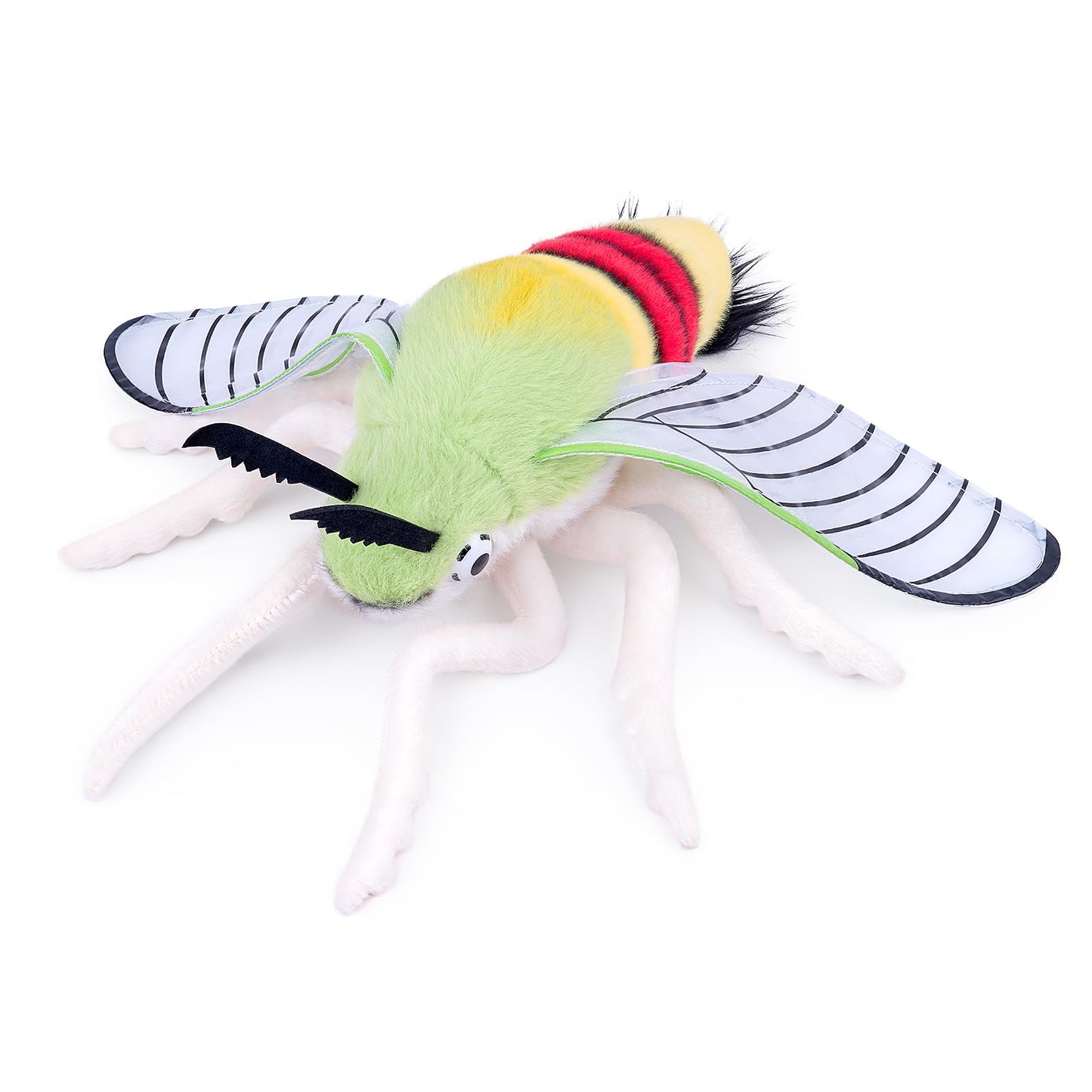 Realistic Cephonodes Hylas Plush Animal - Yellow 9.8 Inch,Pellucid Hawkmoth Plush Toy, Soft Moth Stuffed Toy for Kids, Home Decor, Cuddle Toy