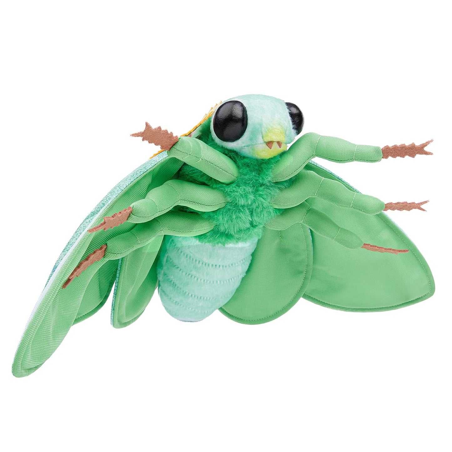 Realistic Emerald Moth Plush Animal - Green 10 Inch, Beautiful Moth Stuffed Animal, Home Decor, Cuddle Toy