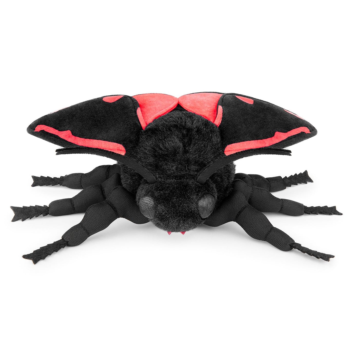 Lifelike Cinnabar Moth Stuffed Animal-Black 9.8",Moth Plush Toy,Gifts for Kids,Home Decor,Hugging Toy