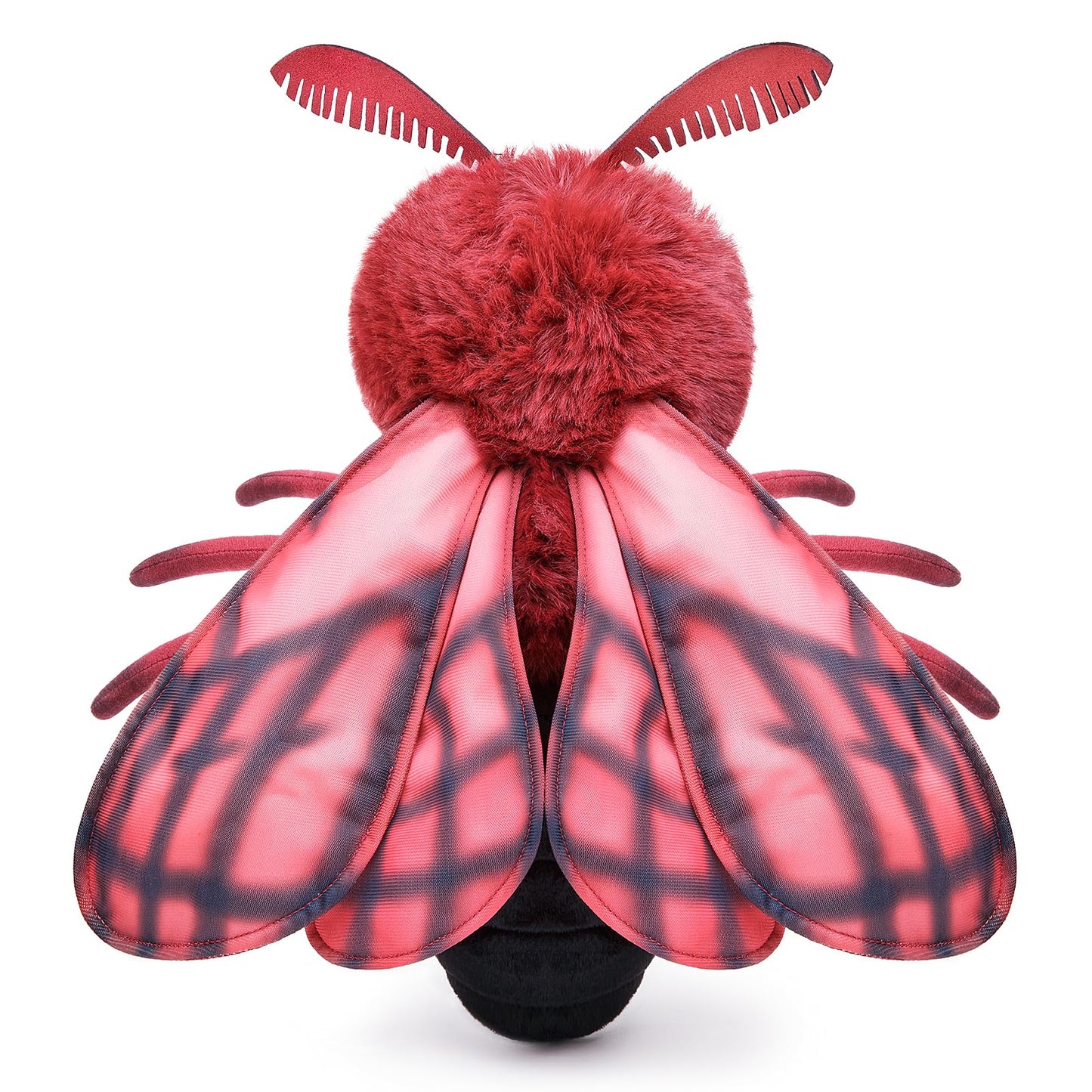 Silk Moth Stuffed Animal-Red 11.8",Moth Baby Plush Toy, Soft Toy,Girl Toys,Gifts for Kids,Home Decor,Hugging Toy