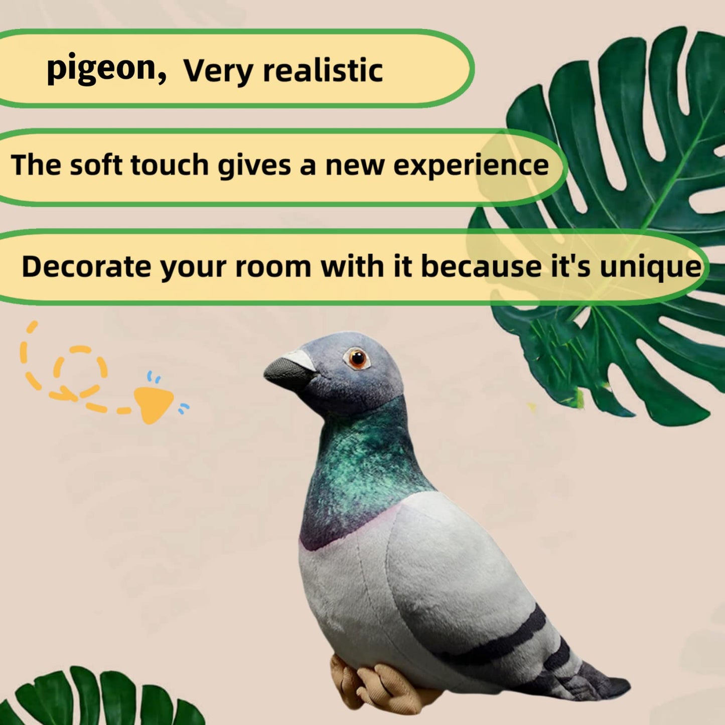 Pigeon Stuffed Animal-Gray 7",Pigeon Plush Toy for Kids,Bird Stuffed Animal Toy,Soft Toys,Gifts for Kids,Home Decor