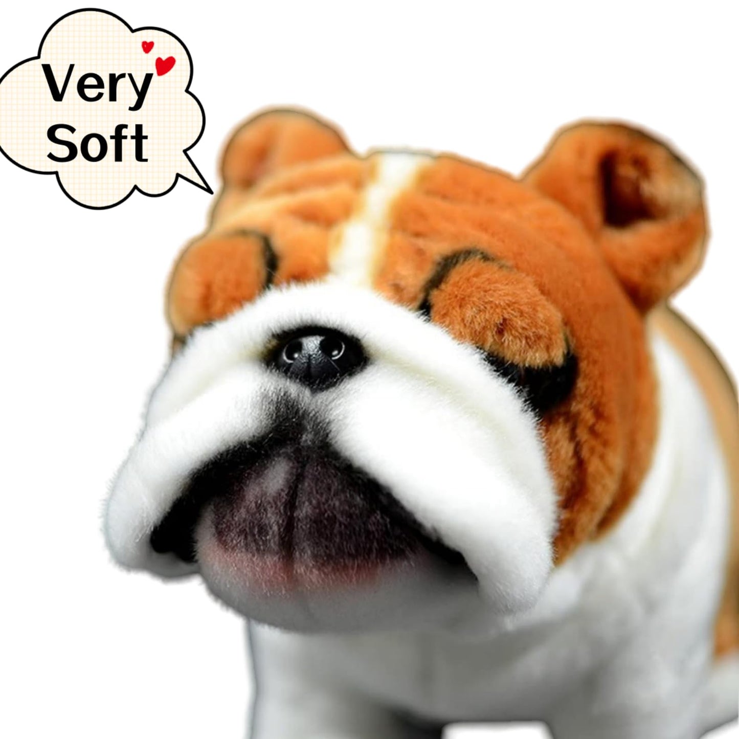 Lifelike Bulldog Plush-11.8" Bulldog Stuffed Animal,Soft Dog Stuffed Animals for Girls and Boys,Kid's Plush Toy,Hugging Plush
