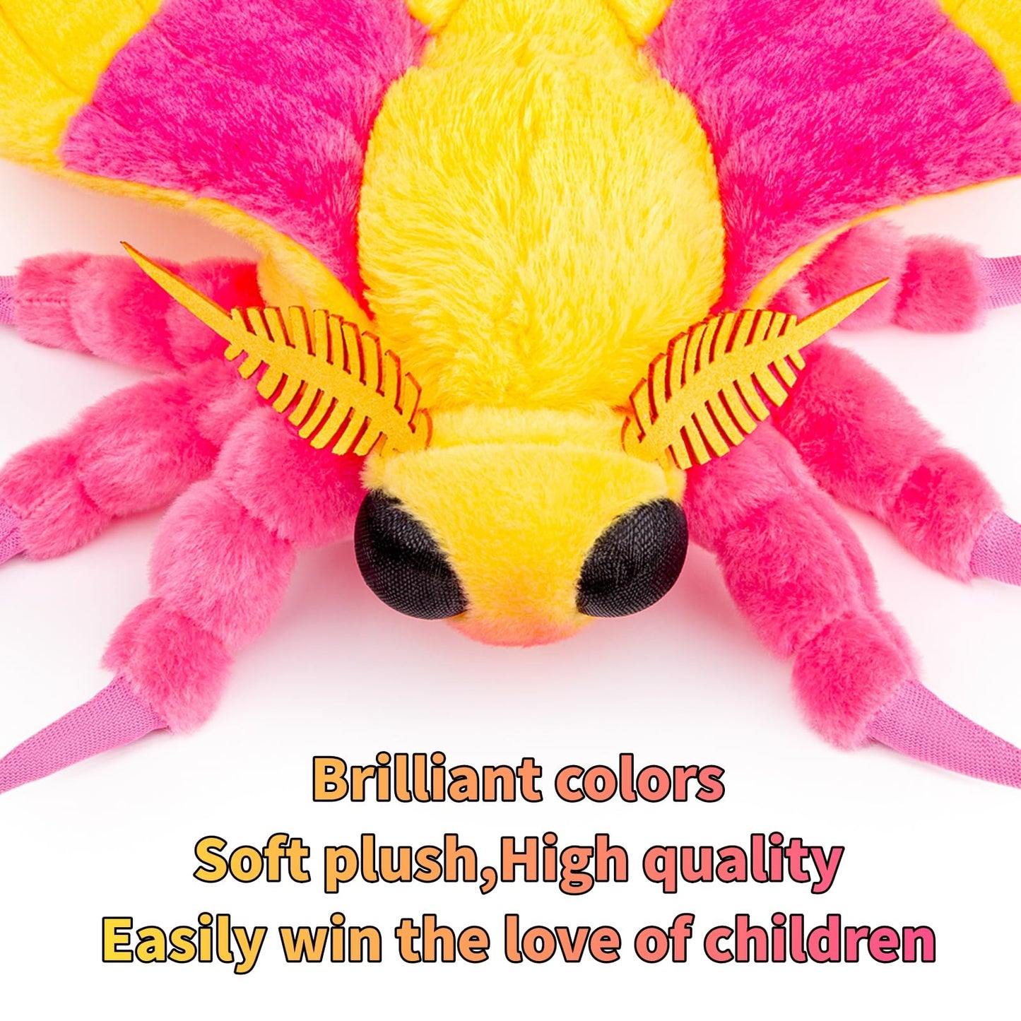 Rosy Maple Moth Plush Animal - 10 Inch, Soft Moth Stuffed Toy, Girls Toy, for Kids, Baby Gifts,Home Decor, Cuddle Toy