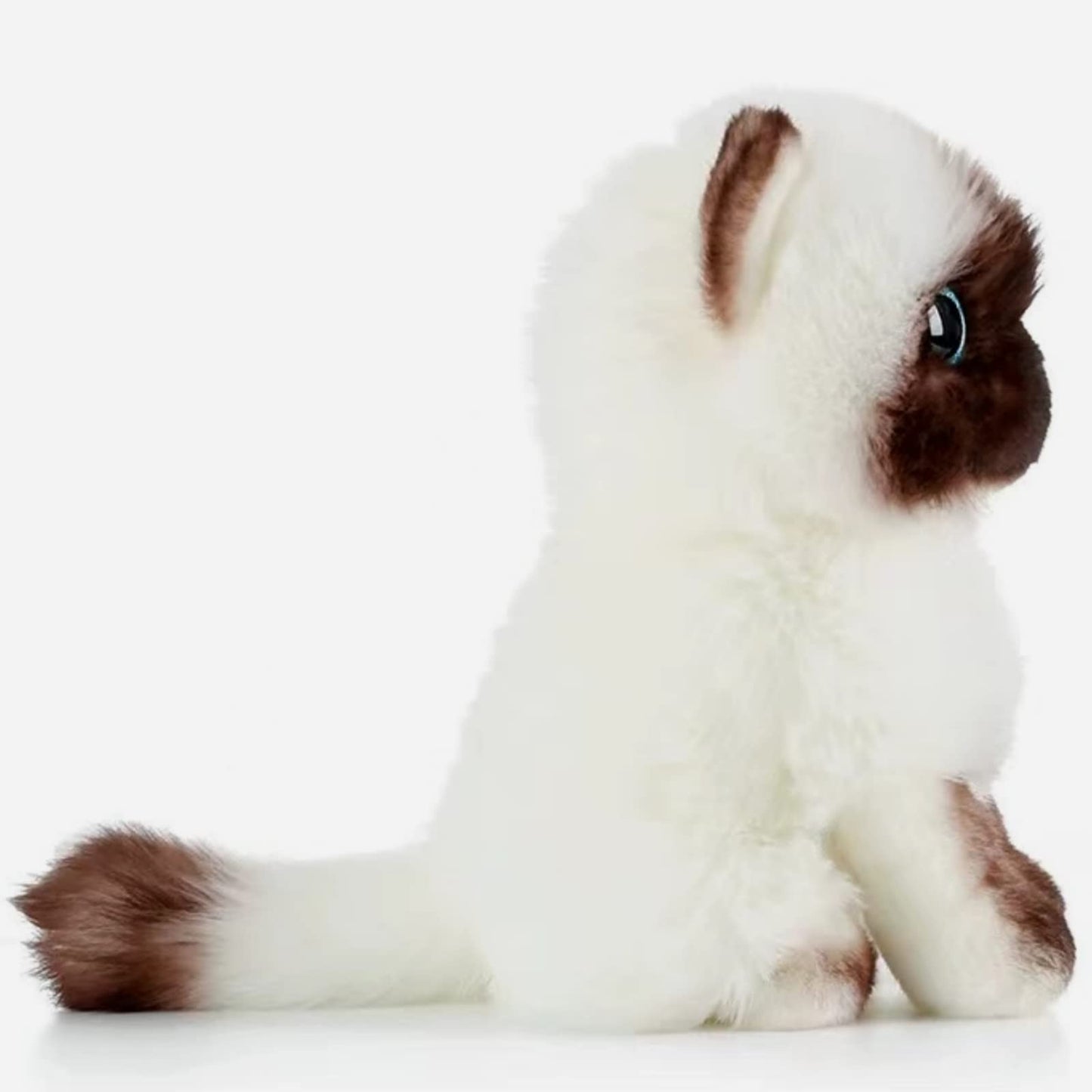 Lifelike Siamese Cat Stuffed Animal-White 7.87", Stuffed Cat Plush Toy,Little Cat Plush, Cat Stuffed Animals for Girls,Gifts for Kids, Home Decor