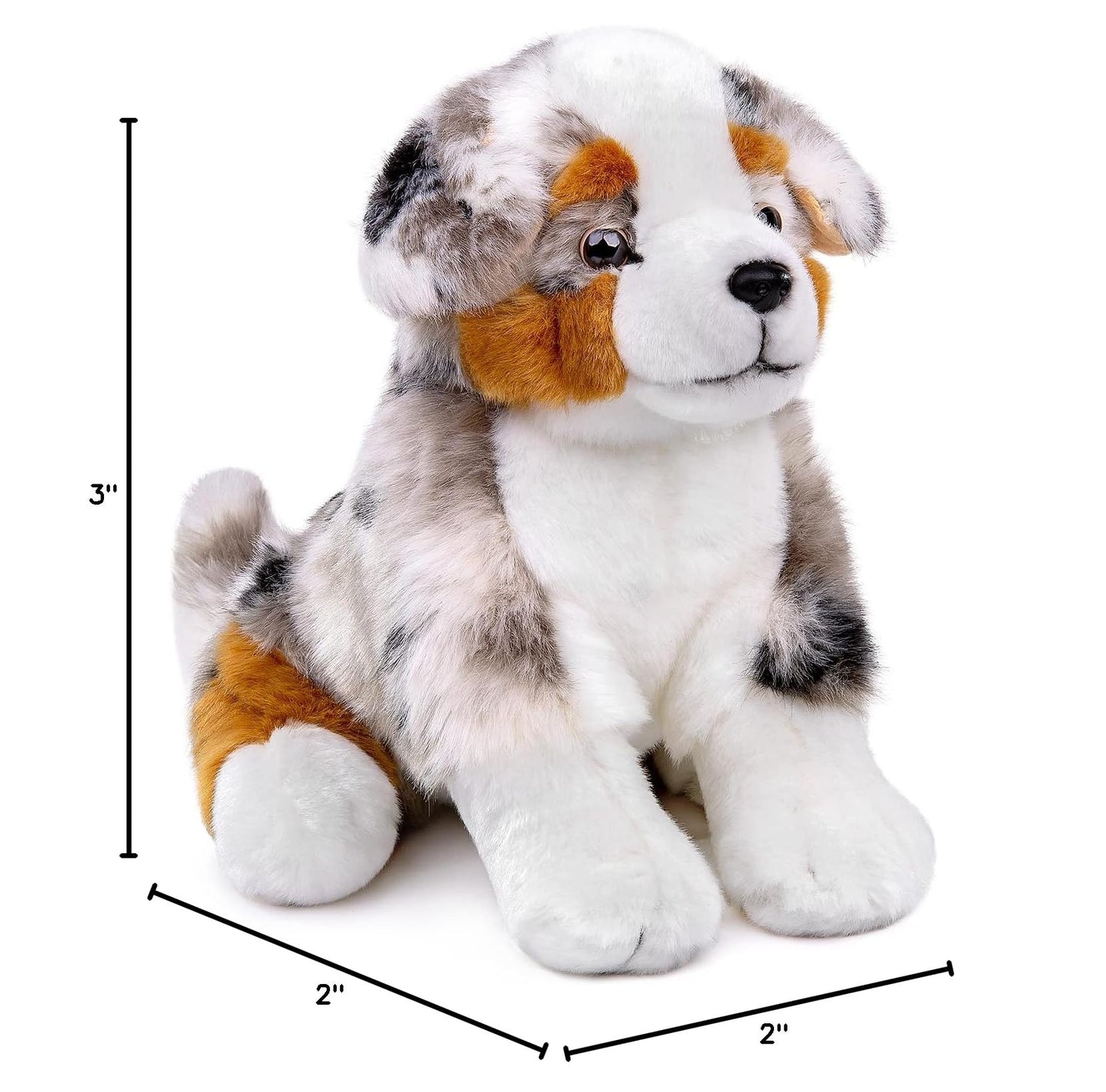 Australian Shepherd Dog Plush-14inch Realistic Dog,Stuffed Animal for Girls,Home Decor, Hugging Toy