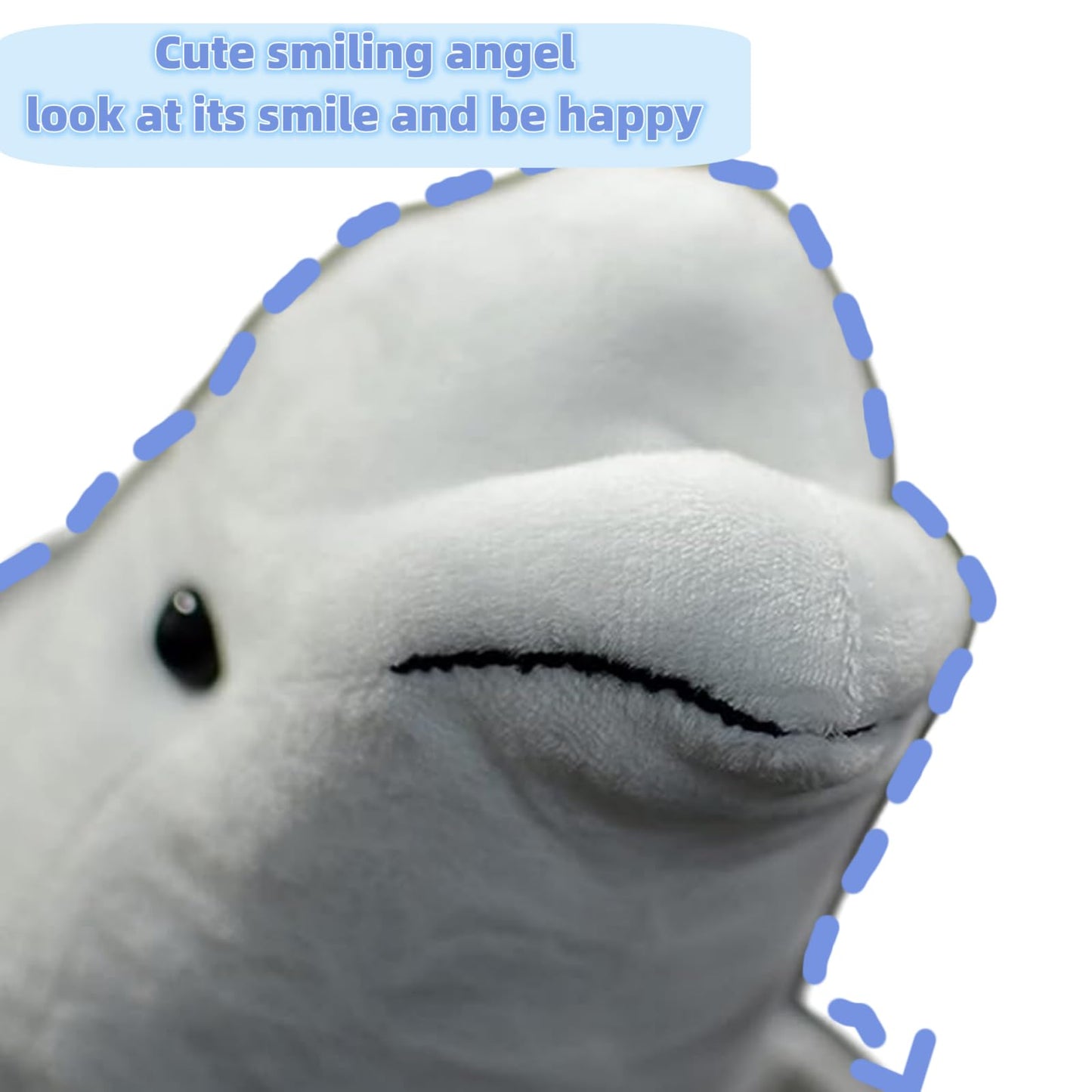 Simulation Beluga Whale Plush-15.7",Lifelike Beluga Whale Stuffed Animal, Sea Creature Stuffed Animals,Soft Toy,Whale Plush,Cuddly Toys,Unique Gifts for Kids,Whale Hug Pillows,Home Dec,Girls Gfts
