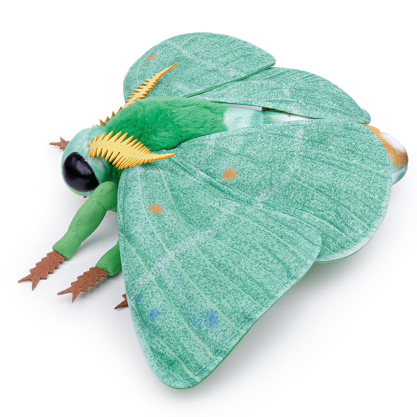 Realistic Emerald Moth Plush Animal - Green 10 Inch, Beautiful Moth Stuffed Animal, Home Decor, Cuddle Toy