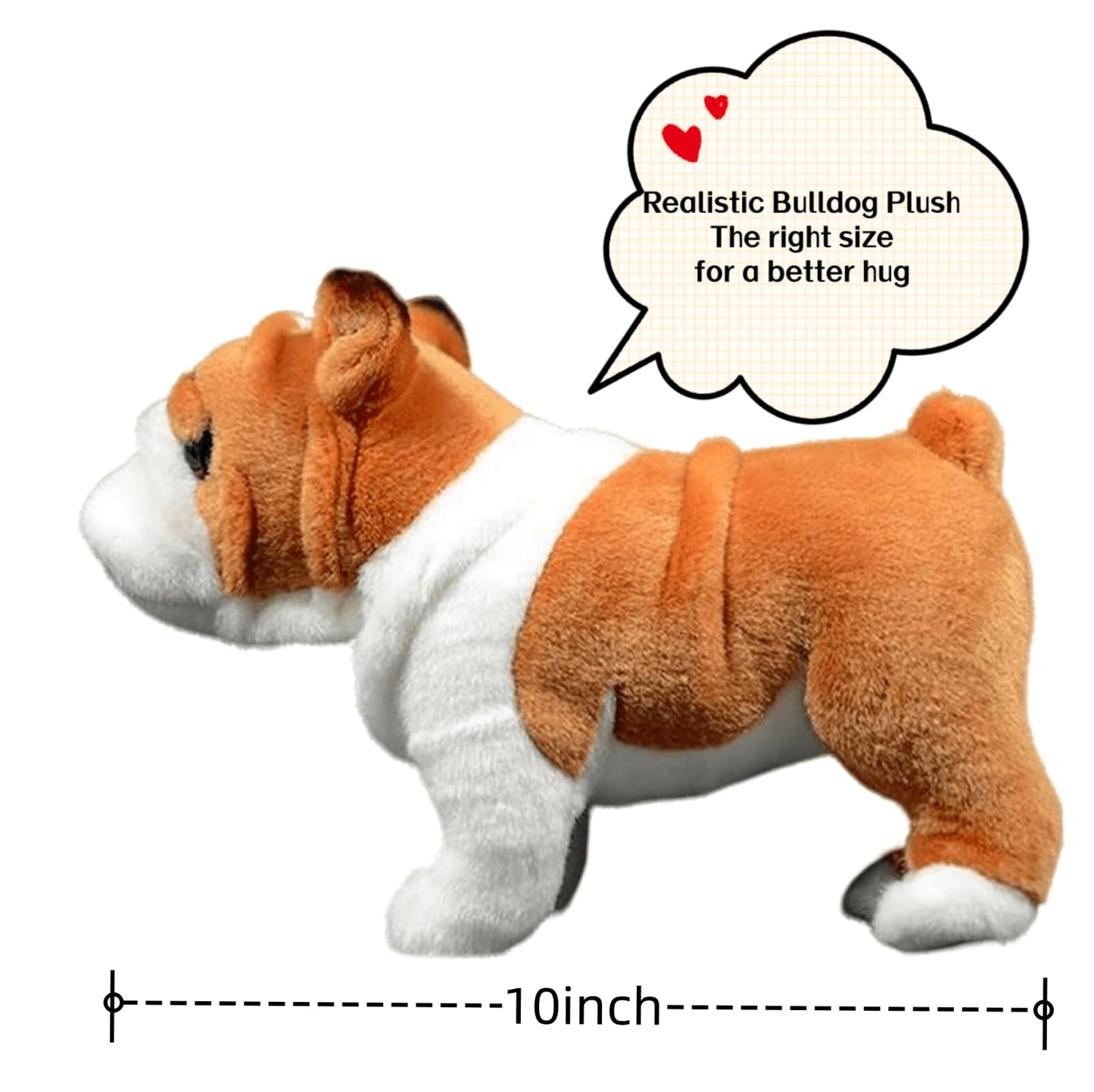 Lifelike Bulldog Plush-11.8" Bulldog Stuffed Animal,Soft Dog Stuffed Animals for Girls and Boys,Kid's Plush Toy,Hugging Plush