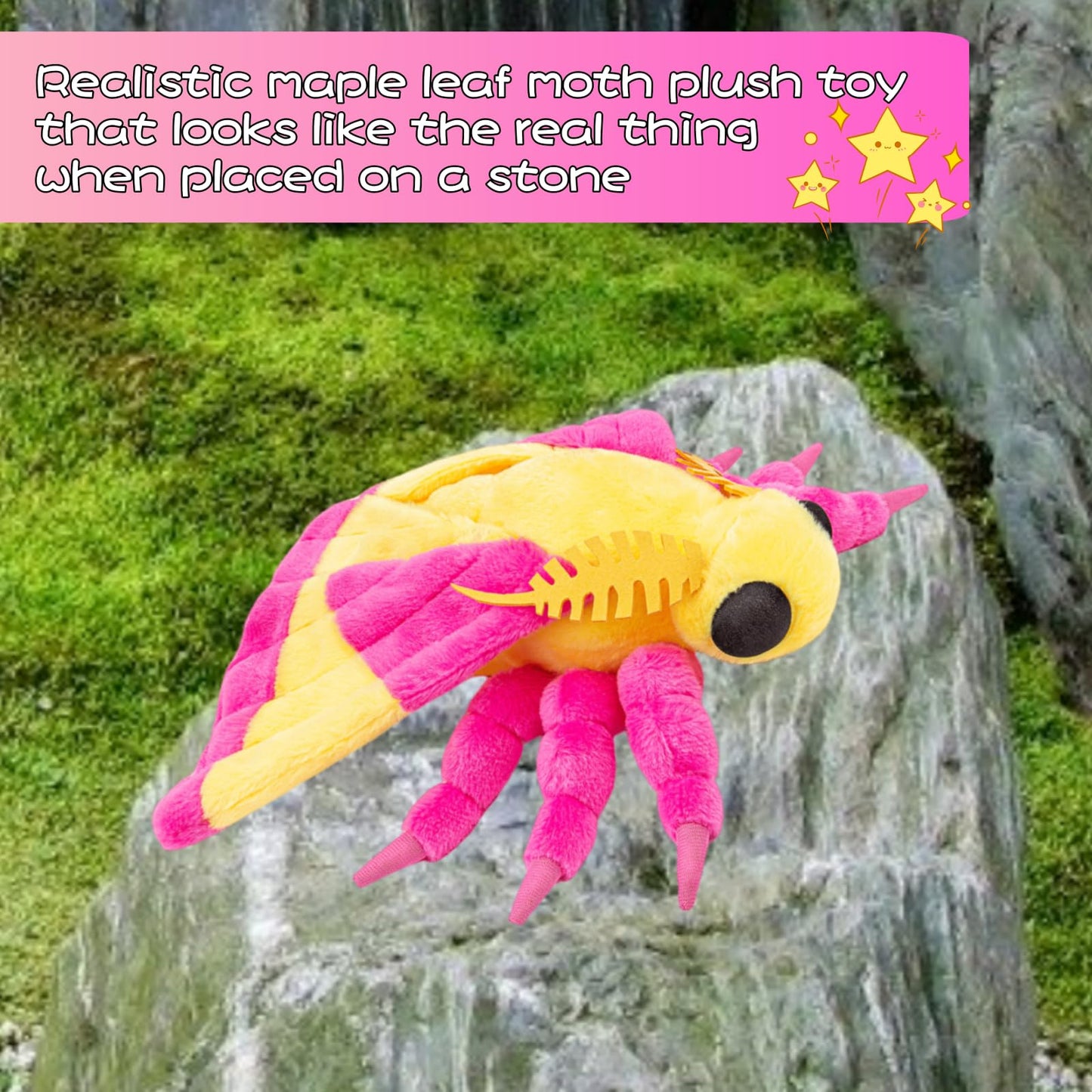 Rosy Maple Moth Plush Animal - 10 Inch, Soft Moth Stuffed Toy, Girls Toy, for Kids, Baby Gifts,Home Decor, Cuddle Toy
