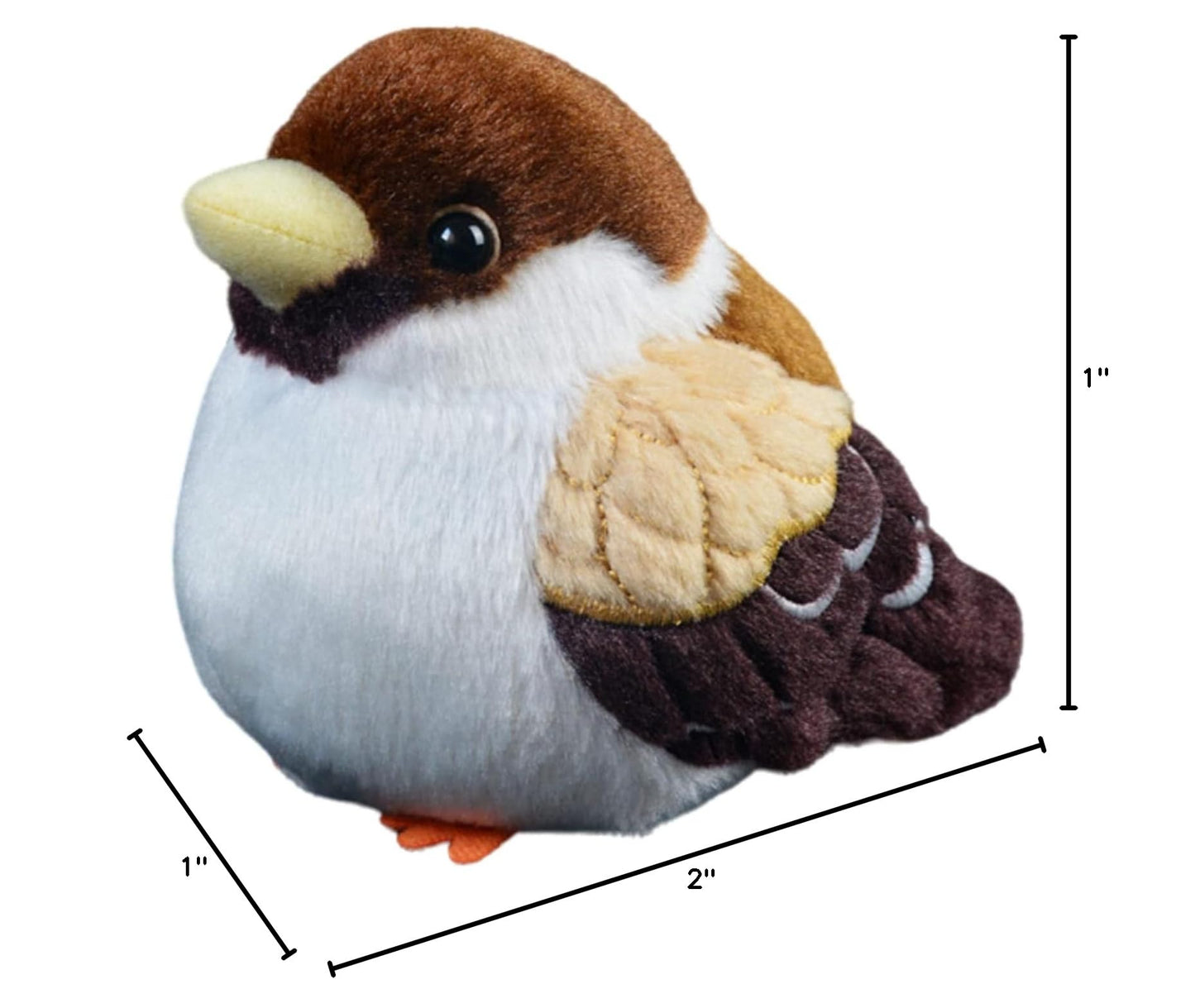 Realistic Sparrow Stuffed Animal 9.84",Bird Plush Toy, Delicate,Girl Toys, Home Decor