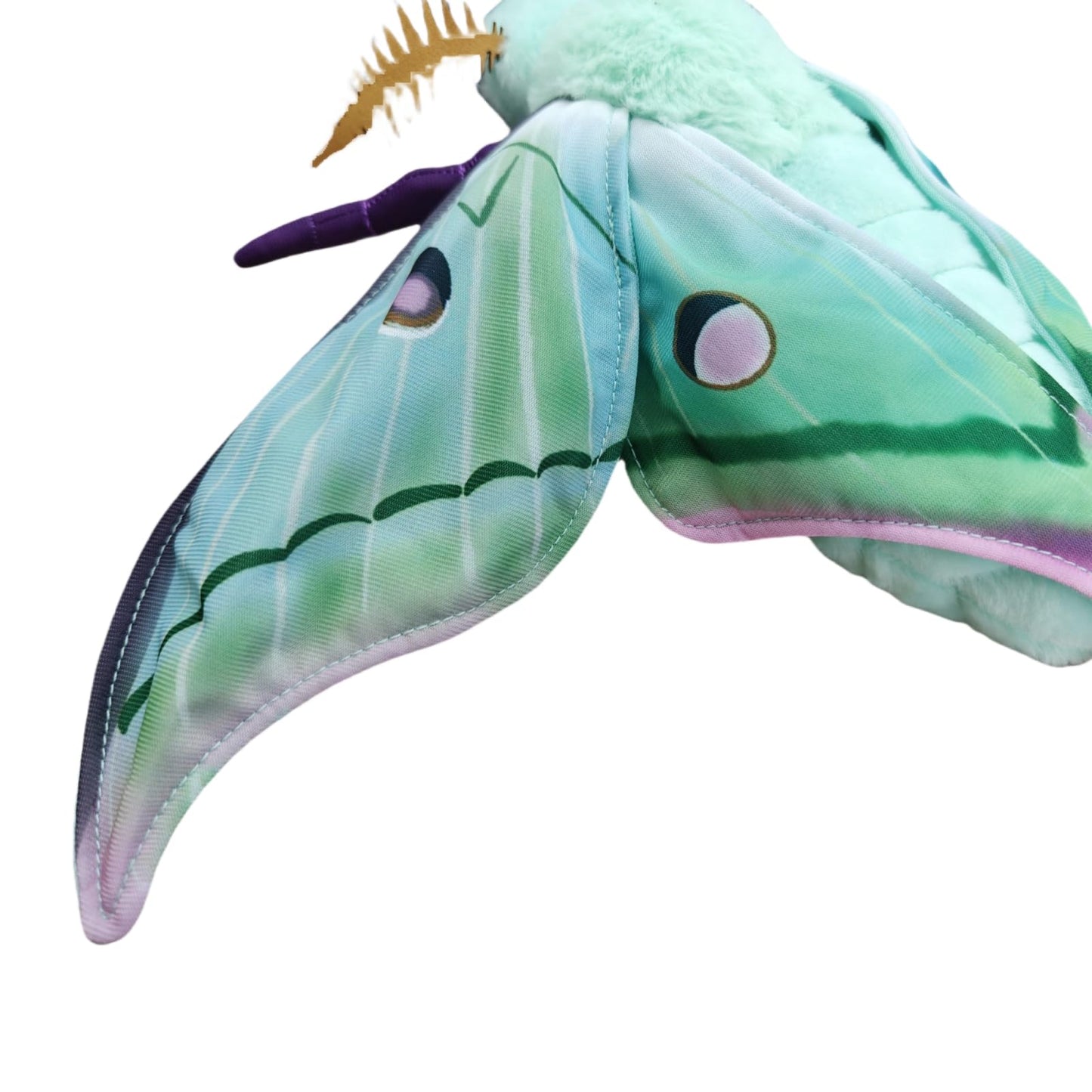 Realistic Luna Moth Plush Animal Toy - Green with Lanyard, Moth Plush Toy, Cute Doll, Children's Gift, Bag Decoration