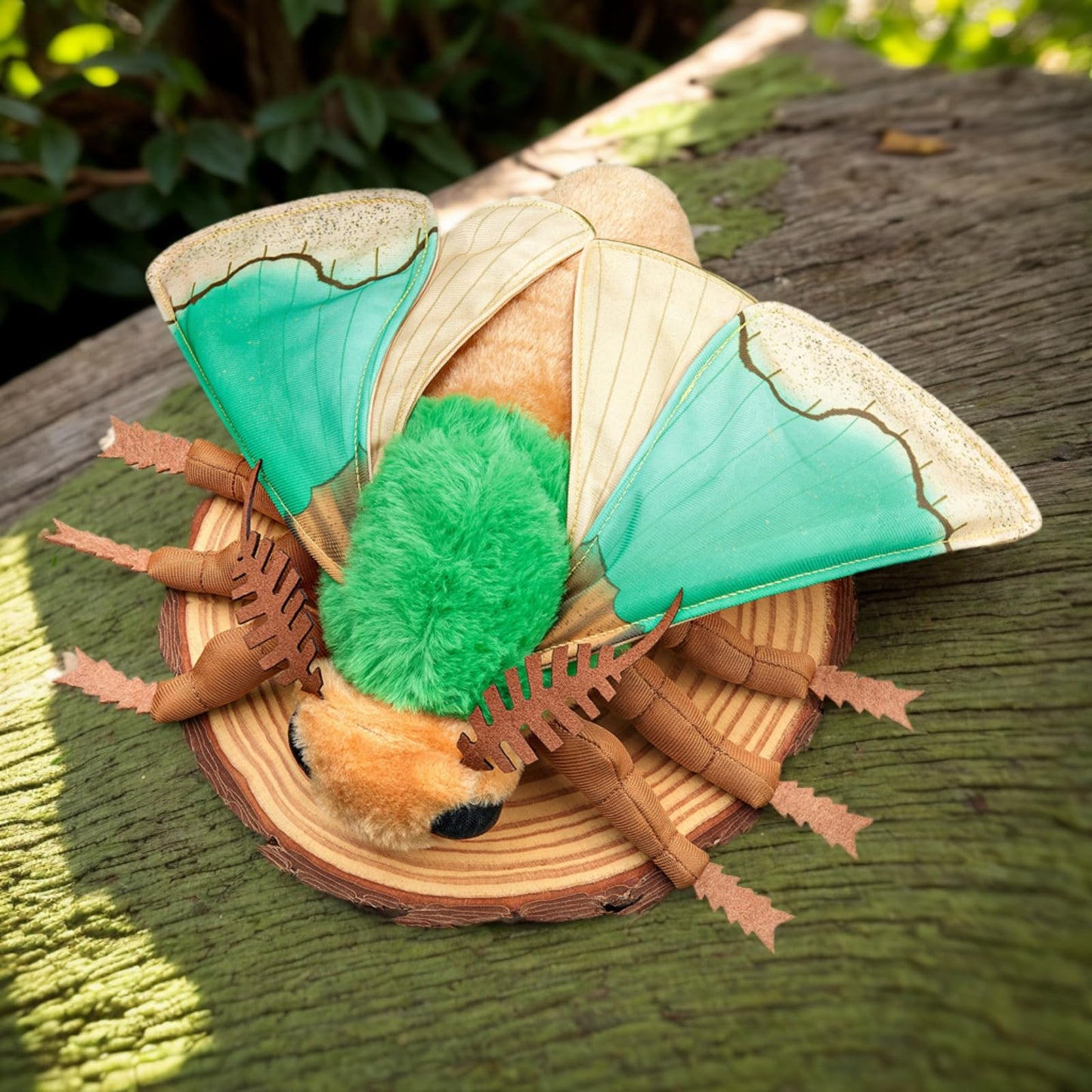 Simulation Green Moth Stuffed Animal - Green 9.8 Inch,Moth Plush Toy, Soft Moth Stuffed Toy for Kids,Home Decor, Cuddle Toy