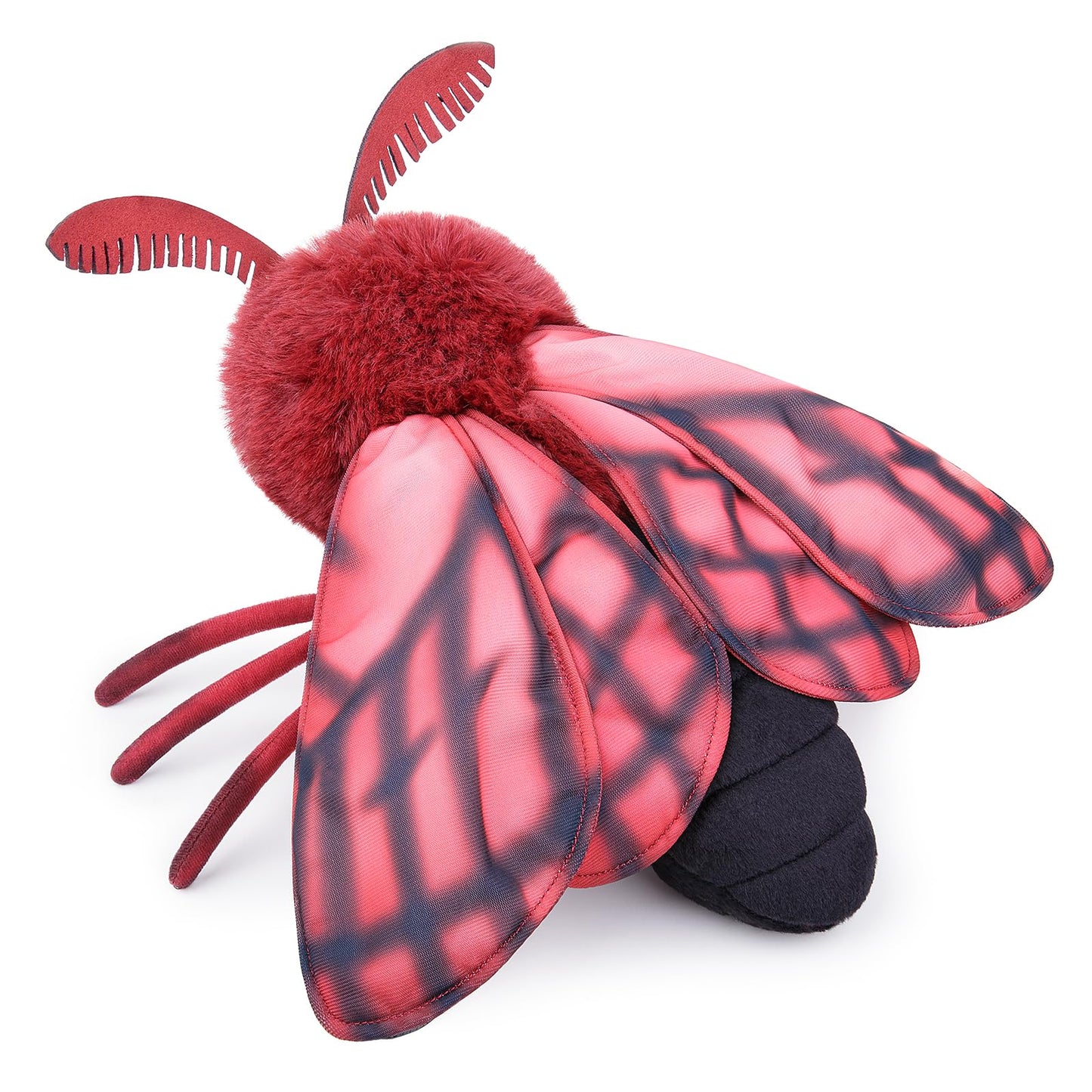 Silk Moth Stuffed Animal-Red 11.8",Moth Baby Plush Toy, Soft Toy,Girl Toys,Gifts for Kids,Home Decor,Hugging Toy
