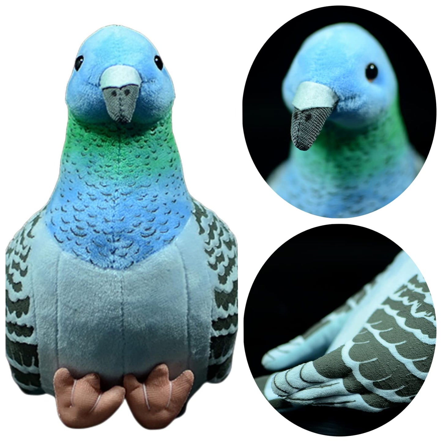 Realistic Pigeon Stuffed Animal-Blue 7.48",Pigeon Plush Toy for Kids,Bird Stuffed Animal Toy,Girl Toys,Gifts for Kids,Home Decor