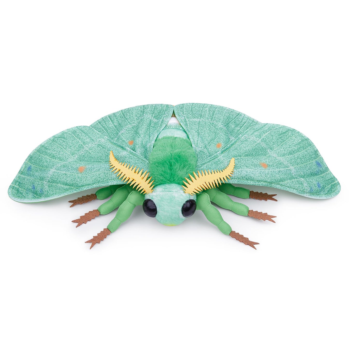 Realistic Emerald Moth Plush Animal - Green 10 Inch, Beautiful Moth Stuffed Animal, Home Decor, Cuddle Toy