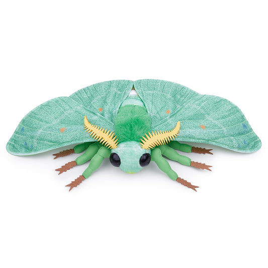 Realistic Emerald Moth Plush Animal - Green 10 Inch, Beautiful Moth Stuffed Animal, Home Decor, Cuddle Toy