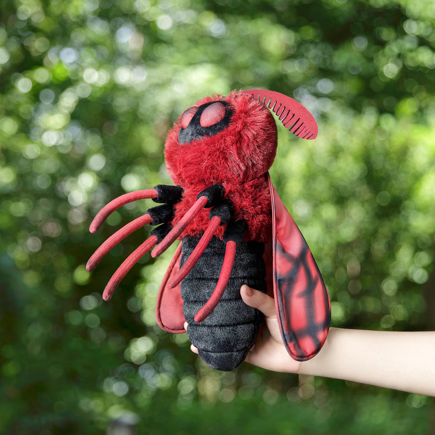 Silk Moth Stuffed Animal-Red 11.8",Moth Baby Plush Toy, Soft Toy,Girl Toys,Gifts for Kids,Home Decor,Hugging Toy