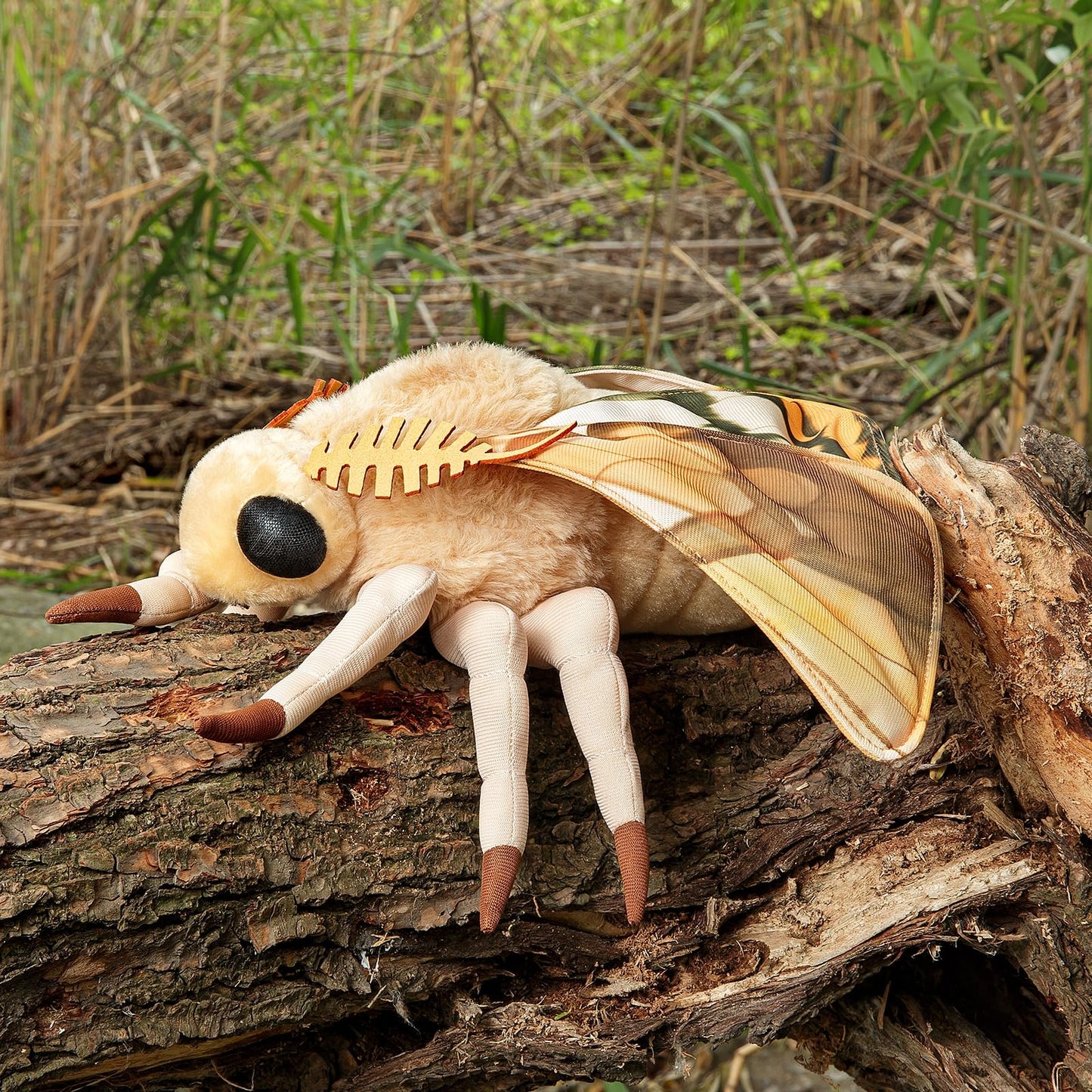 Simulation Dead Leaf Moth Plush Animal - Yellow 9.8 Inch,Dead Leaf Moth Plush Toy, Soft Moth Stuffed Toy for Kids,Home Decor, Cuddle Toy
